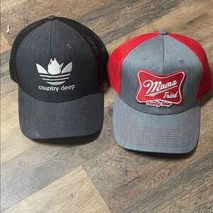 'Mama Tried' Grey & Red Trucker Hat